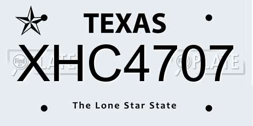 XHC4707 Texas License Plate