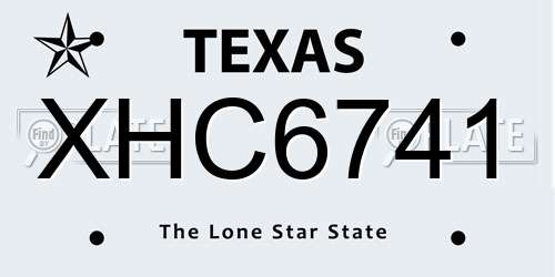 XHC6741 Texas License Plate