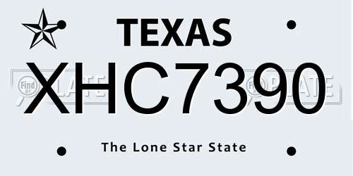 XHC7390 Texas License Plate