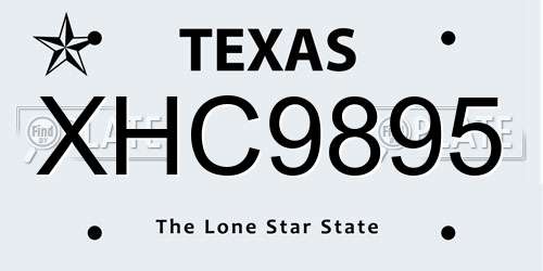 XHC9895 Texas License Plate