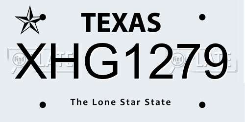 XHG1279 Texas License Plate