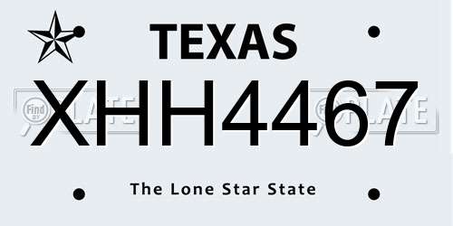 XHH4467 Texas License Plate