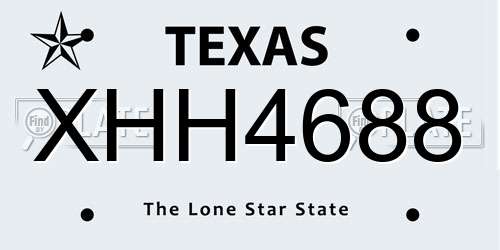 XHH4688 Texas License Plate