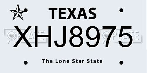 XHJ8975 Texas License Plate
