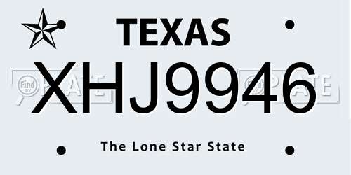 XHJ9946 Texas License Plate