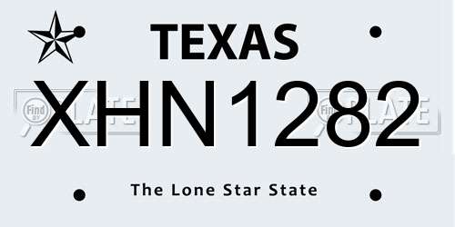 XHN1282 Texas License Plate