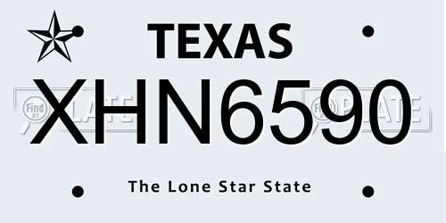 XHN6590 Texas License Plate