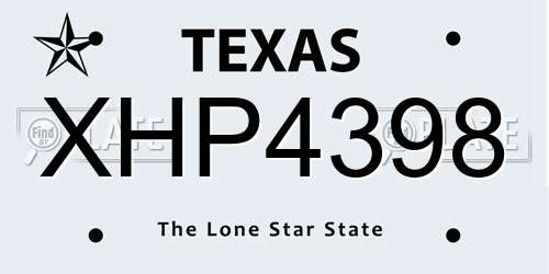 XHP4398 Texas License Plate