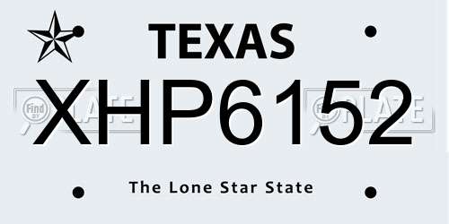 XHP6152 Texas License Plate