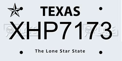 XHP7173 Texas License Plate
