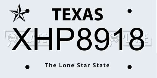 XHP8918 Texas License Plate