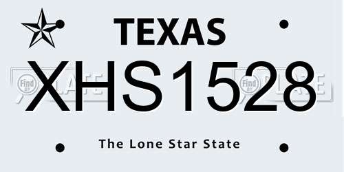 XHS1528 Texas License Plate