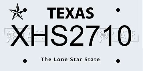 XHS2710 Texas License Plate
