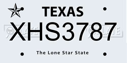 XHS3787 Texas License Plate