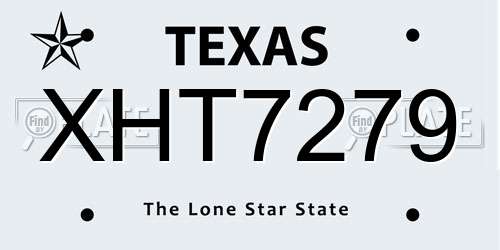 XHT7279 Texas License Plate