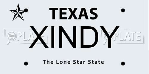 XINDY Texas License Plate