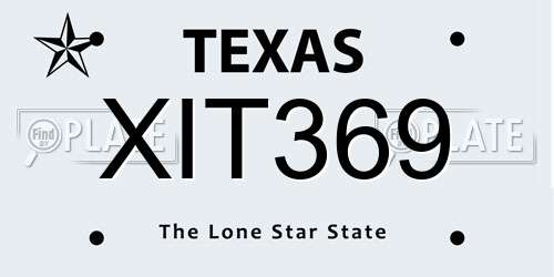 XIT369 Texas License Plate