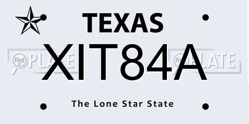 XIT84A Texas License Plate
