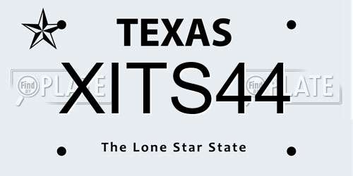 XITS44 Texas License Plate