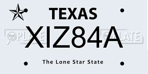 XIZ84A Texas License Plate