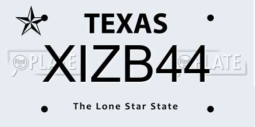 XIZB44 Texas License Plate