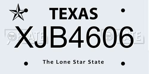 XJB4606 Texas License Plate
