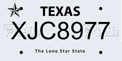 XJC8977 Texas License Plate