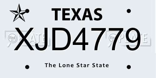 XJD4779 Texas License Plate