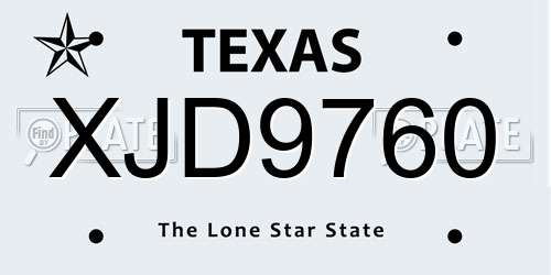 XJD9760 Texas License Plate