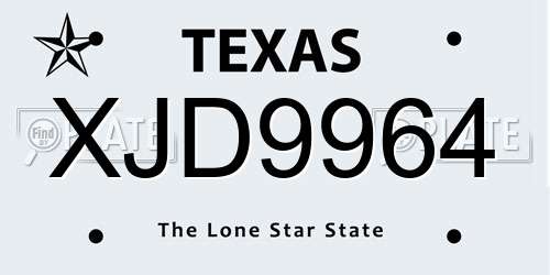 XJD9964 Texas License Plate