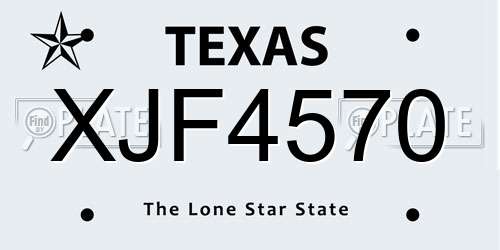 XJF4570 Texas License Plate