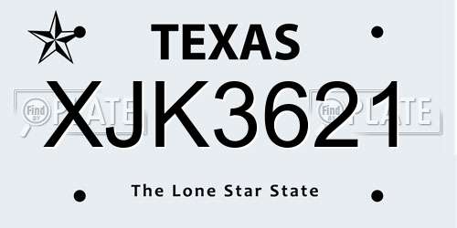 XJK3621 Texas License Plate