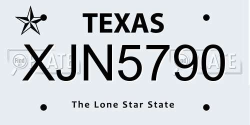XJN5790 Texas License Plate