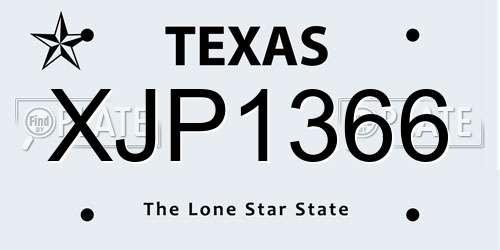 XJP1366 Texas License Plate