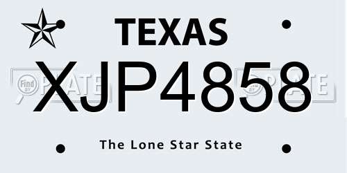 XJP4858 Texas License Plate