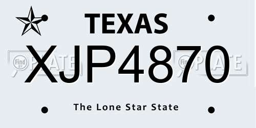 XJP4870 Texas License Plate