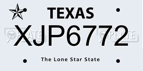 XJP6772 Texas License Plate