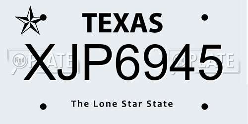 XJP6945 Texas License Plate