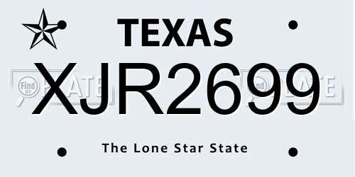 XJR2699 Texas License Plate