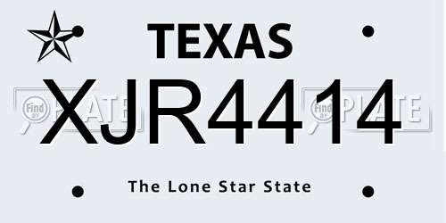 XJR4414 Texas License Plate