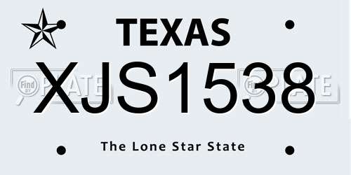 XJS1538 Texas License Plate