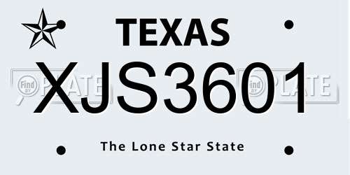 XJS3601 Texas License Plate