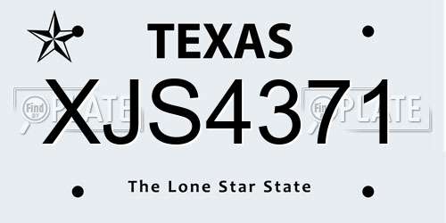 XJS4371 Texas License Plate