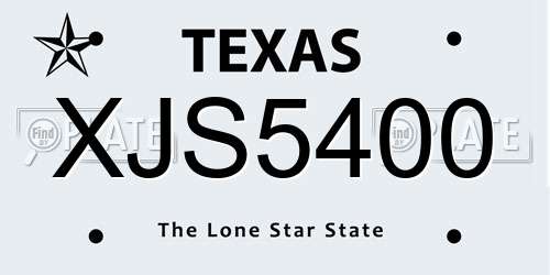 XJS5400 Texas License Plate