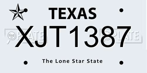 XJT1387 Texas License Plate