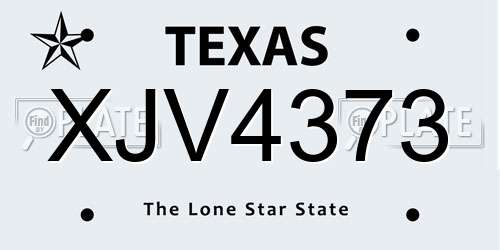 XJV4373 Texas License Plate