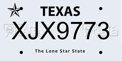 XJX9773 Texas License Plate
