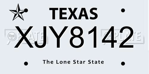 XJY8142 Texas License Plate