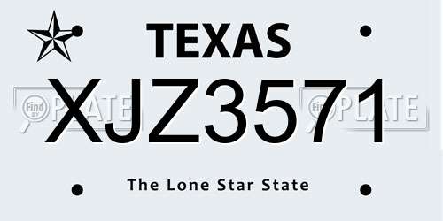 XJZ3571 Texas License Plate