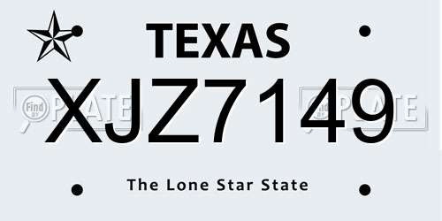 XJZ7149 Texas License Plate